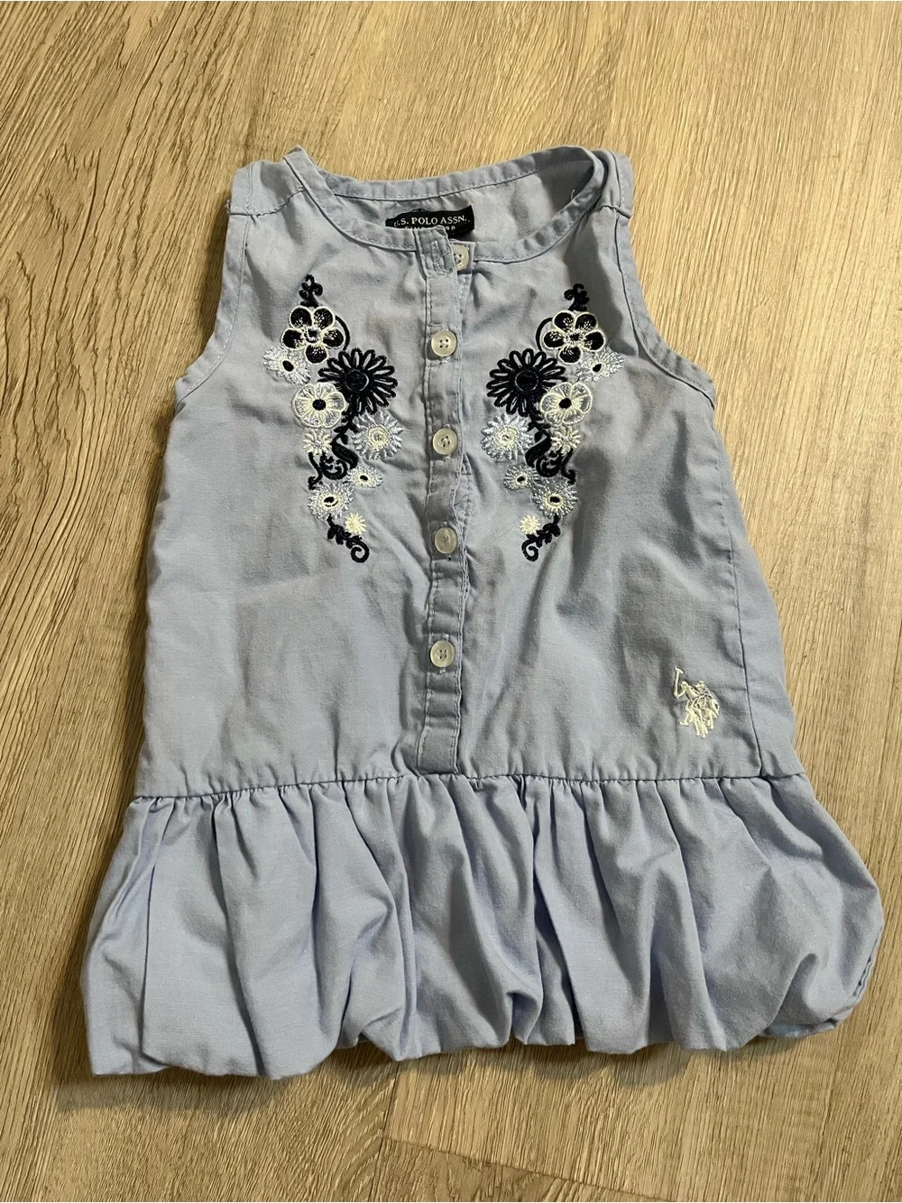 U.S. Polo Assn. Sleeveless Bubble-hem Embroidered Dress/Tunic